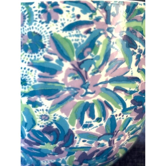 Lilly Pulitzer Coffee Cup Mug Hidden Lions Floral Blue Green Purple 3.25" X 4.25 - Picture 5 of 7